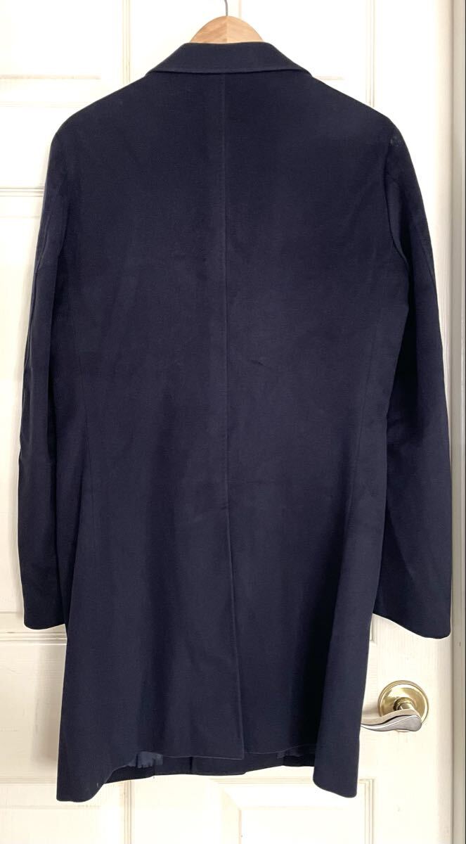 EDIFICE エディフィス チェスターコート 濃紺系 46 カシミヤ混コート 日本製_画像2