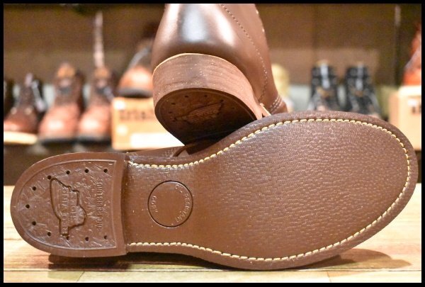 【9.5D 箱付 DEAD 羽タグ】レッドウィング 8161 ガラスレザー コレクテッドグレイン ブラウン 茶 編み上げ ブーツ redwing HOPESMORE_画像3