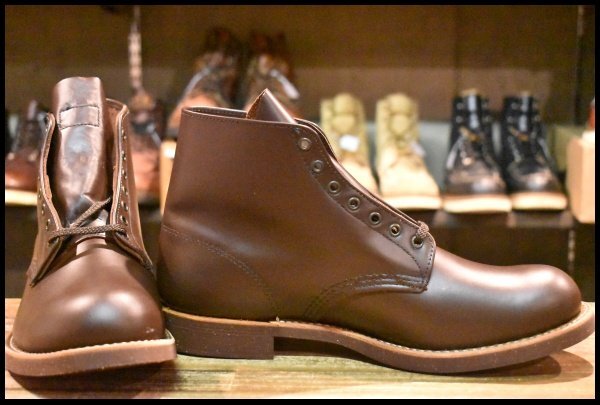 【9.5D 箱付 DEAD 羽タグ】レッドウィング 8161 ガラスレザー コレクテッドグレイン ブラウン 茶 編み上げ ブーツ redwing HOPESMORE_画像2