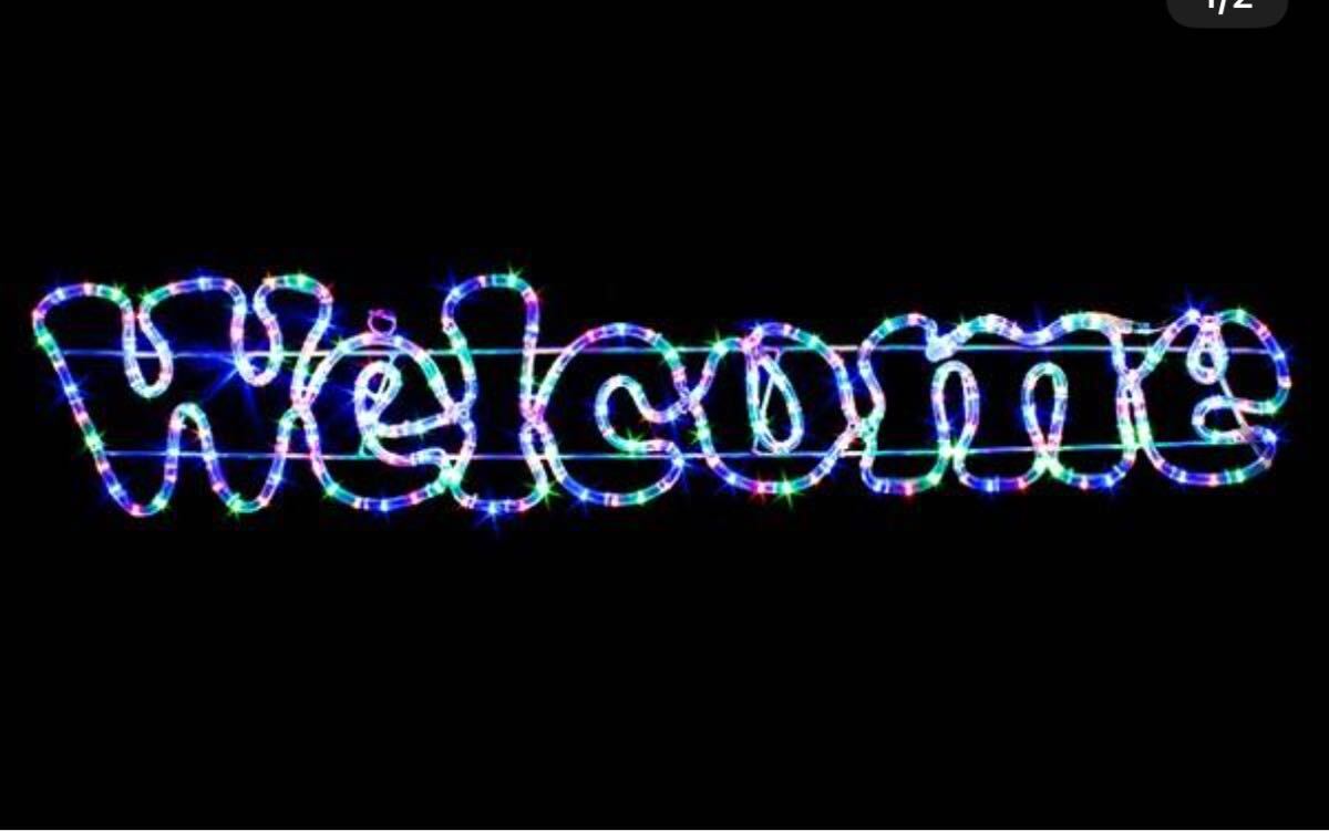 イルミネーション モチーフ ライト welcome レインボー　120×25cm ウェルカム LED 屋外 クリスマス_画像1