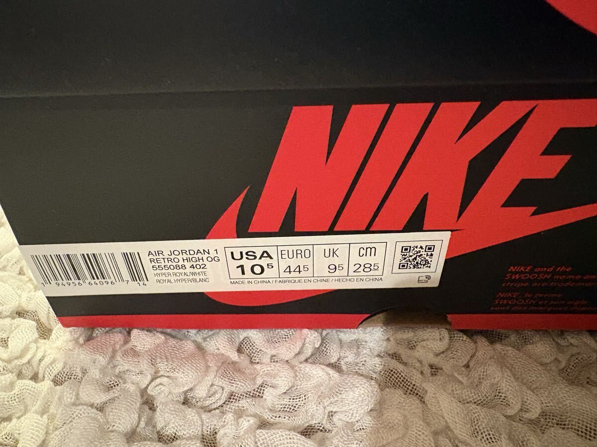 [1 иен старт ]Nike Air Jordan 1 High OG Hyper Royal 28.5cm US10.5 Nike воздушный Jordan 1 Royal новый товар не использовался pre цена резкое повышение 