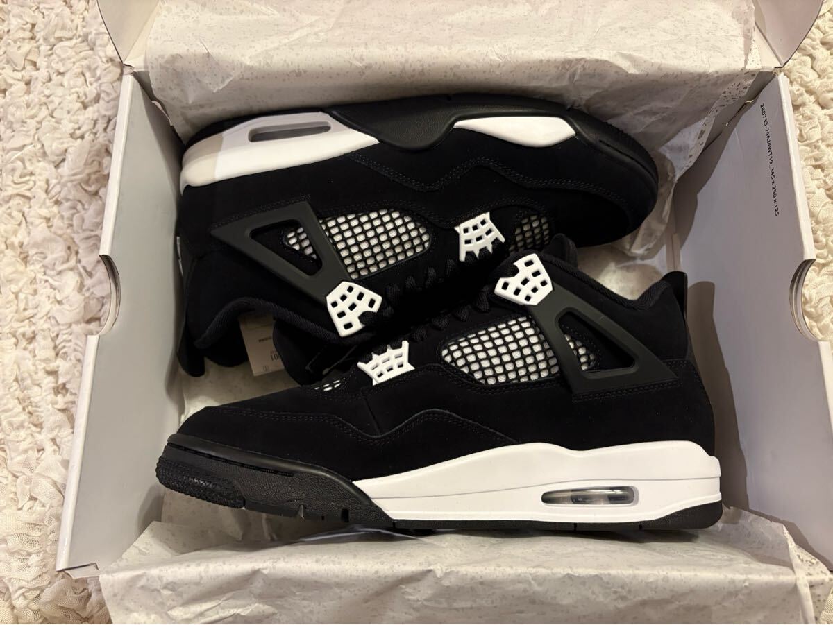 [1 иен старт ]Nike Air Jordan 4 Retro White Thunder 28.5cm US10.5 Nike Jordan воздушный Jordan 4 новый товар не использовался pre цена резкое повышение 