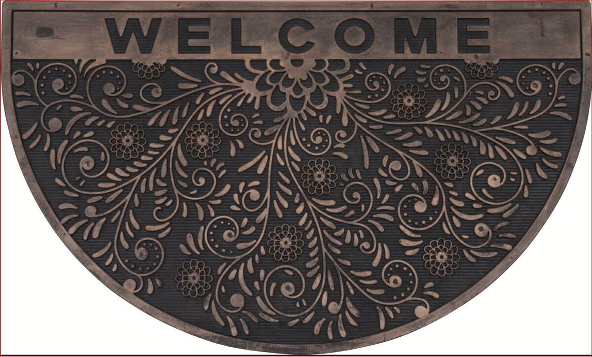 玄関マット 泥落とし　ゴム マット 屋外用 半円　猫　75×45cm 洗える 玄関外マット ブロンズ調　スベリにくい　沖縄、諸島部は不可_画像4