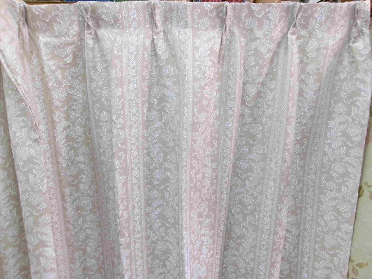 ドレープカーテン2枚組 巾200×高さ178cm ウォッシャブル 柄が浮き出た様な織り方 ダマスク柄 厚地カーテン M11-2 沖縄、諸島部は不可_画像4