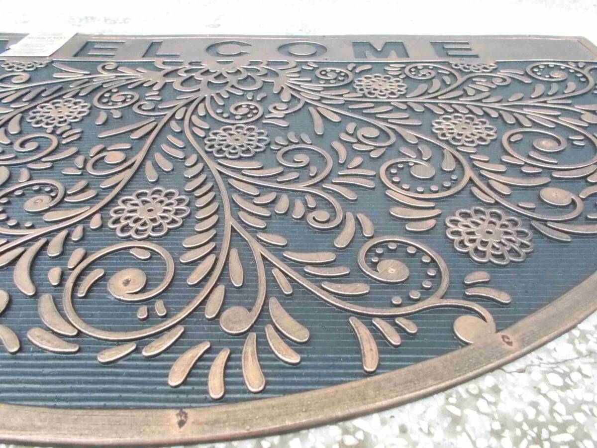 玄関マット 泥落とし　ゴム マット 屋外用 半円　猫　75×45cm 洗える 玄関外マット ブロンズ調　スベリにくい　沖縄、諸島部は不可_画像3