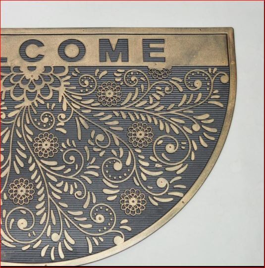 玄関マット 泥落とし　ゴム マット 屋外用 半円　猫　75×45cm 洗える 玄関外マット ブロンズ調　スベリにくい　沖縄、諸島部は不可_画像6