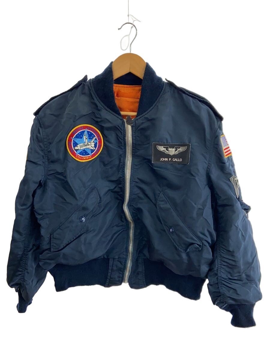 80s/watkins/L-2B/フライトジャケット/IDEAL zip/L/ナイロン/NVY/無地_画像1