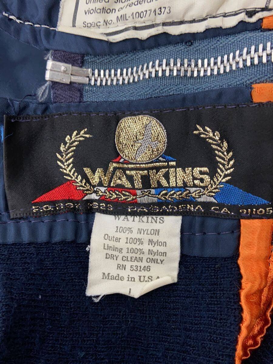 80s/watkins/L-2B/フライトジャケット/IDEAL zip/L/ナイロン/NVY/無地_画像3