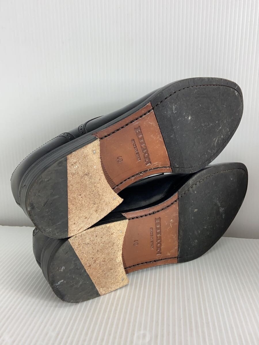 HILTON◆デッキシューズ/40/ブラック/レザー/25867_画像4