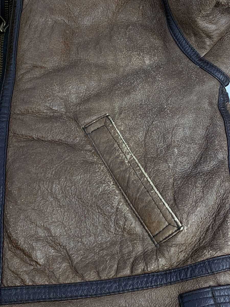 standard clothing/フライトジャケット/L/レザー/BRW/無地/ムートン/b-3_画像6
