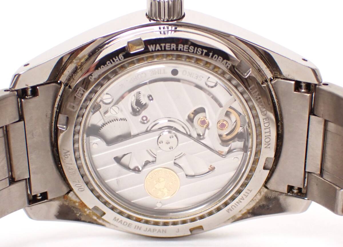 美品 Grand Seiko(グランドセイコー) スプリングドライブキャリバー9R10周年記念700本限定 9R15-0AG0/SBGA109 TI AT チタン 自動巻き_画像7