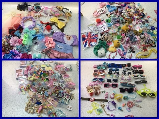 V1002M ★大量 ★β キッズ用アクセサリー ★ヘアゴム・可愛いカチューシャ・ブレスレット・ネックレス・時計など色々重量約5K_画像1