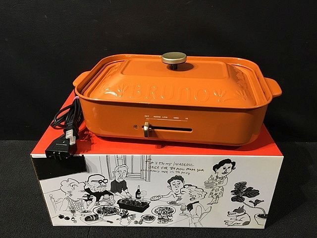 X5328M BRUNO ブルーノ コンパクトホットプレート BOE021 グリルプレート セラミックコート鍋 セット_画像3