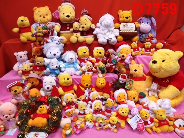 D7759L ディズニー くまのプーさん ストア品多数いろいろ クリスマス 公式品 他稀少コレクションぬいぐるみ大量おまとめβ_画像1