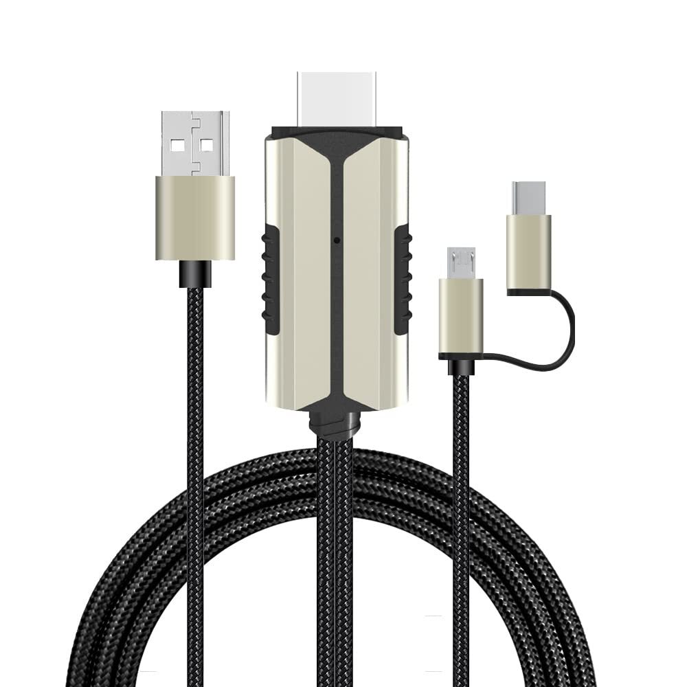 明誠 HDMIケーブル Phone HDMI変換ケーブル USB-C&Micro-B to HD…_C_6192_画像2