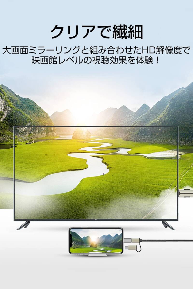 明誠 HDMIケーブル Phone HDMI変換ケーブル USB-C&Micro-B to HD…_C_6192_画像3
