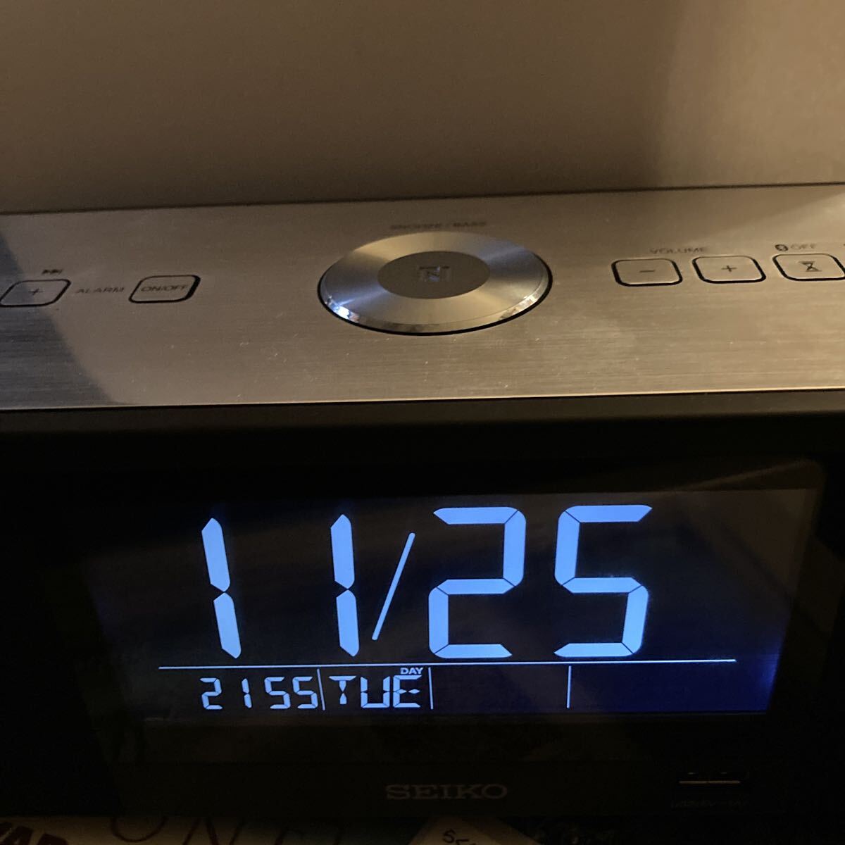 SEIKOアラームクロック ONKYO SS501K FMラジオ兼Bluetoothスピーカー 音出し確認済 ほぼ傷なし 説明書あり、箱無し_画像8