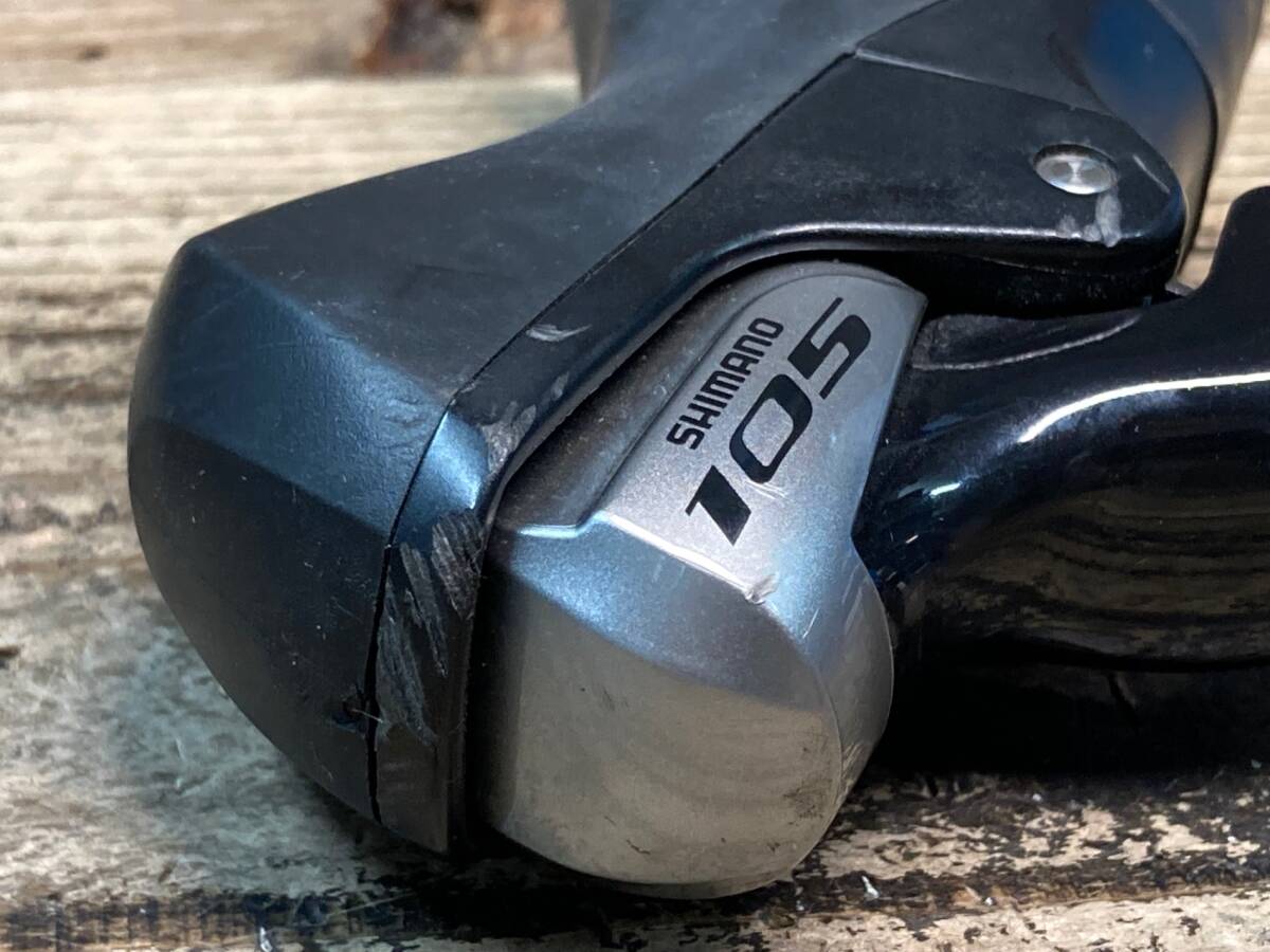 JO118 シマノ SHIMANO 105 ST-5800 STIレバー 2x11S ※左固定部にクラックの為ジャンク_画像5
