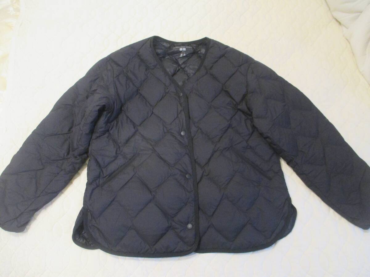 ユニクロ●UNIQLO●美品●ウルトラライトダウン●キルティング風●ブラック●黒●L●USED_画像1