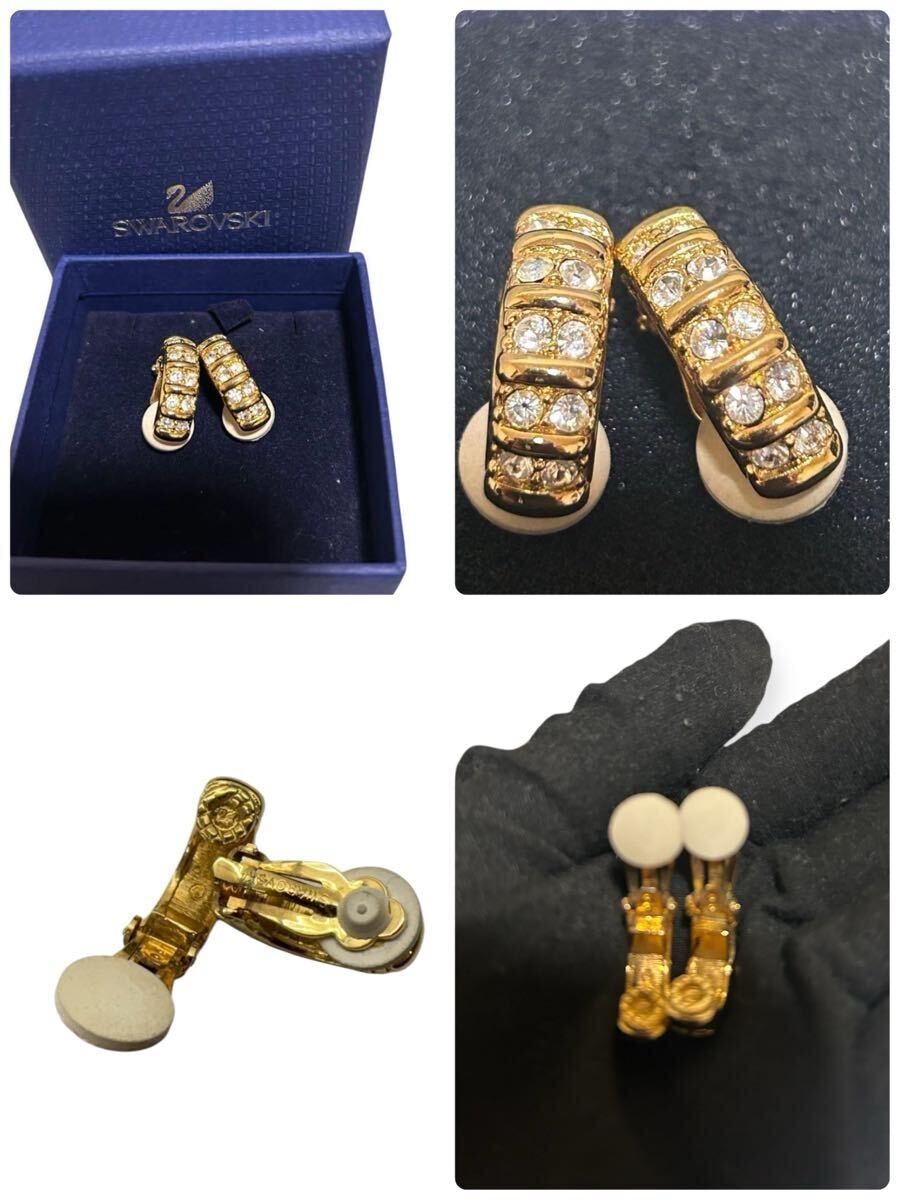 【まとめ売り】SWAROVSKI スワロフスキー アクセサリー 6点セット ネックレス イヤリング クロス　花　鳥他箱付き有_画像3