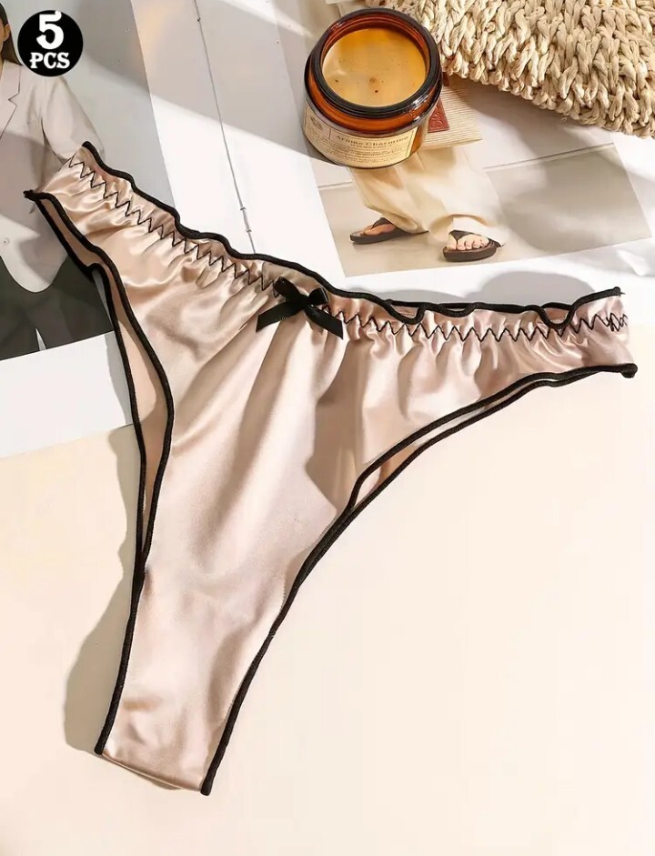 ローライズ　サテンショーツ　５色セット　ＸＬ_画像4