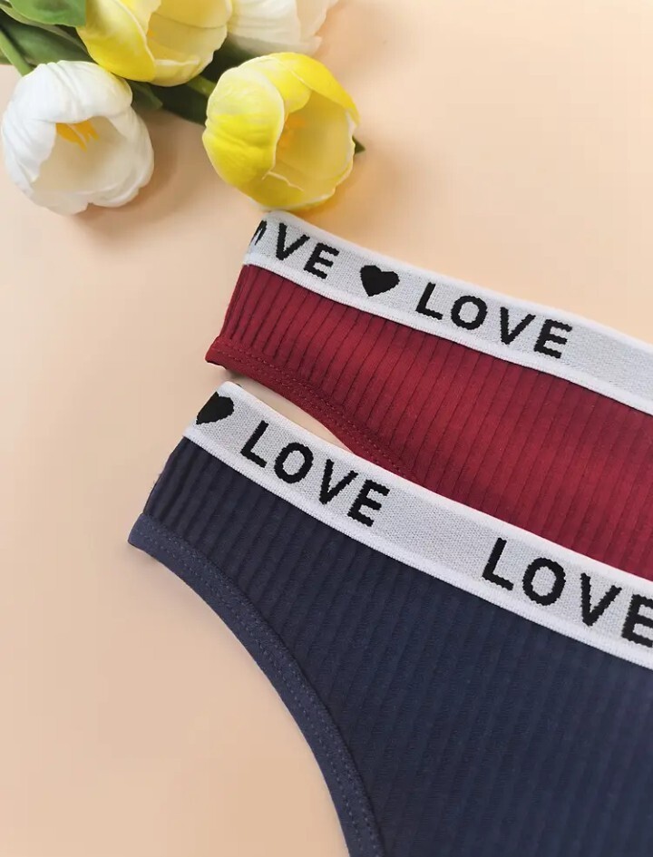 リブ編み　ローライズ　Ｔバックショーツ　５色セット　Ｌ_画像8