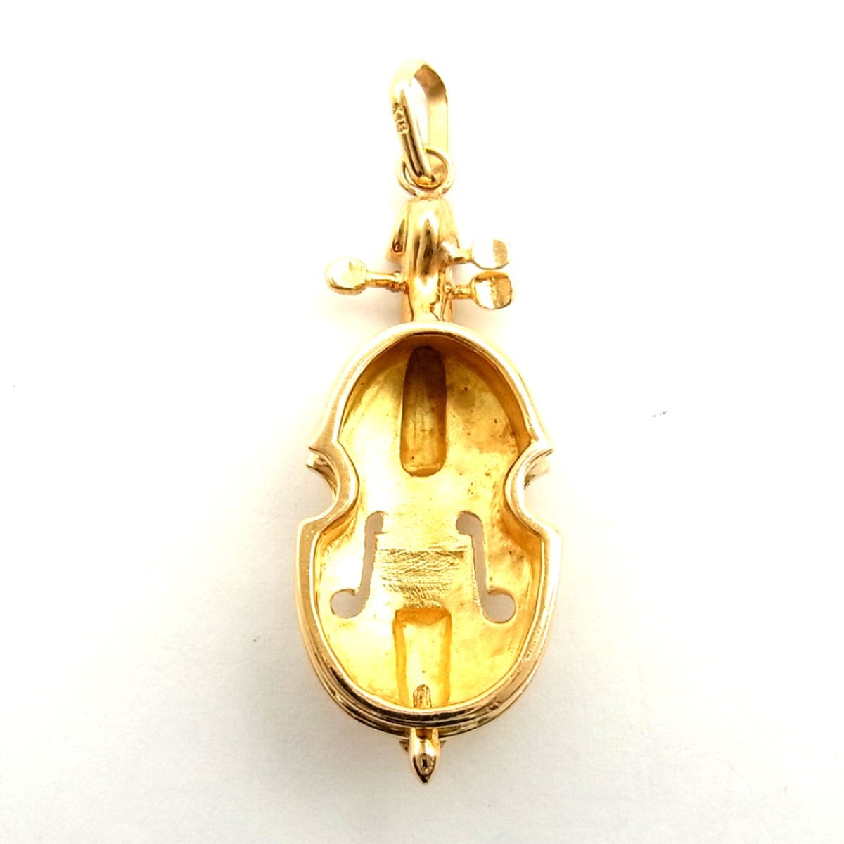 K18 楽器 バイオリン モチーフ トップ 約7.0g 横幅:13.9mm 縦幅:32.7mmゴールド ∞_画像7