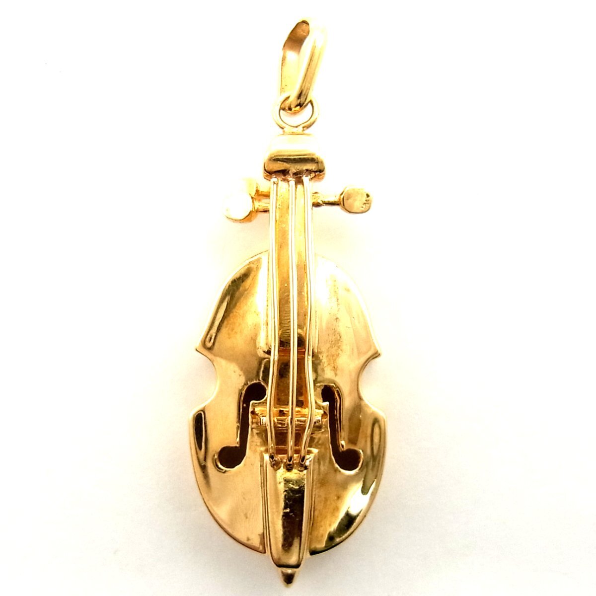 K18 楽器 バイオリン モチーフ トップ 約7.0g 横幅:13.9mm 縦幅:32.7mmゴールド ∞_画像2