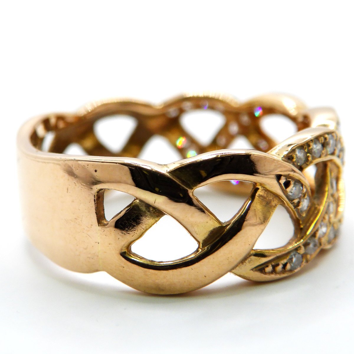 K18 ダイヤ リング D0.32 13号 約7.6mｍ 約4.5g ゴールド 指輪 ●_画像3