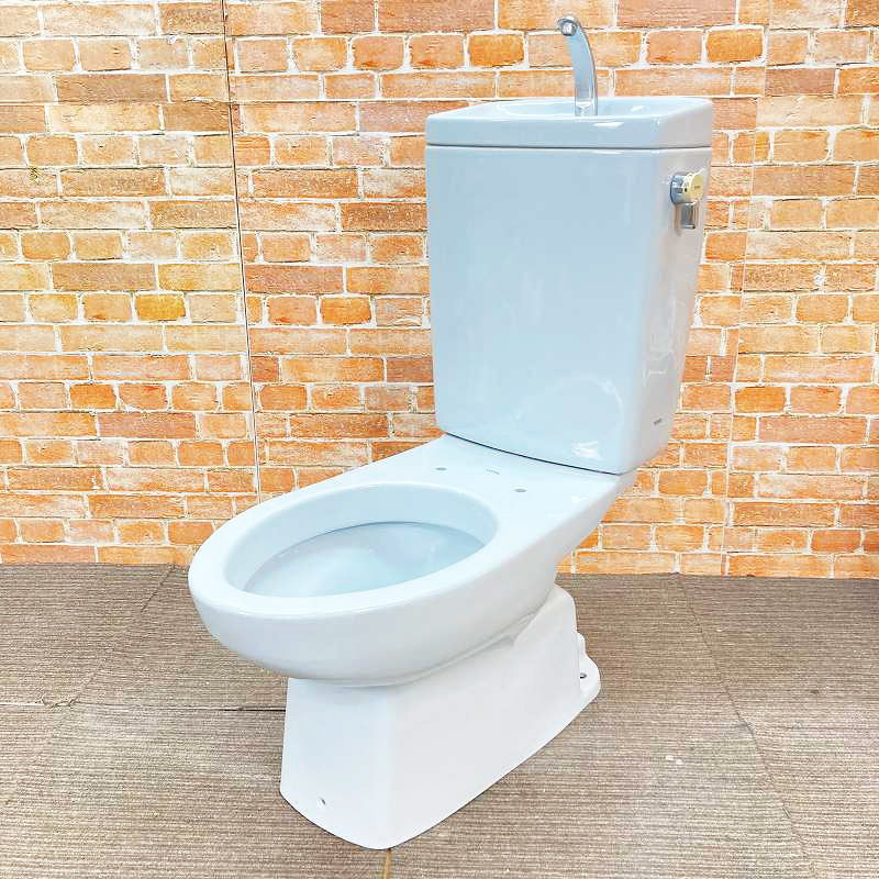  【美品】TOTO トイレ 洋式便器 (床下排水) 「C780」 排水芯200mm とタンク「S791B」のセット #SB4(ハーベストブルー) 大阪市内 76K _画像1