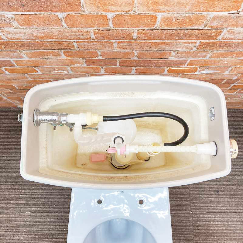  【美品】TOTO トイレ 洋式便器 (床下排水) 「C780」 排水芯200mm とタンク「S791B」のセット #SB4(ハーベストブルー) 大阪市内 76K _画像8