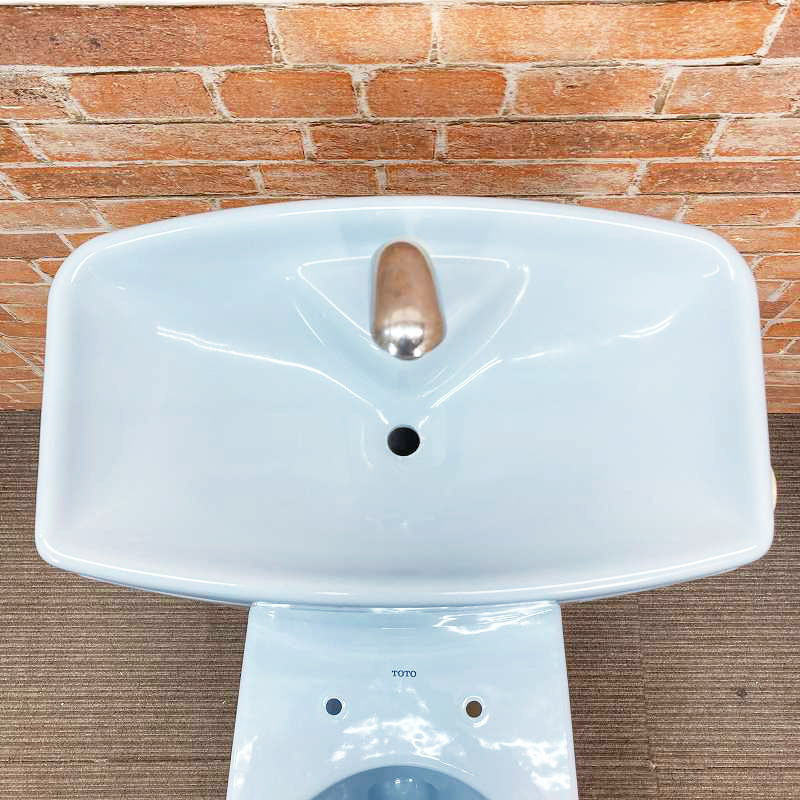  【美品】TOTO トイレ 洋式便器 (床下排水) 「C780」 排水芯200mm とタンク「S791B」のセット #SB4(ハーベストブルー) 大阪市内 76K _画像7