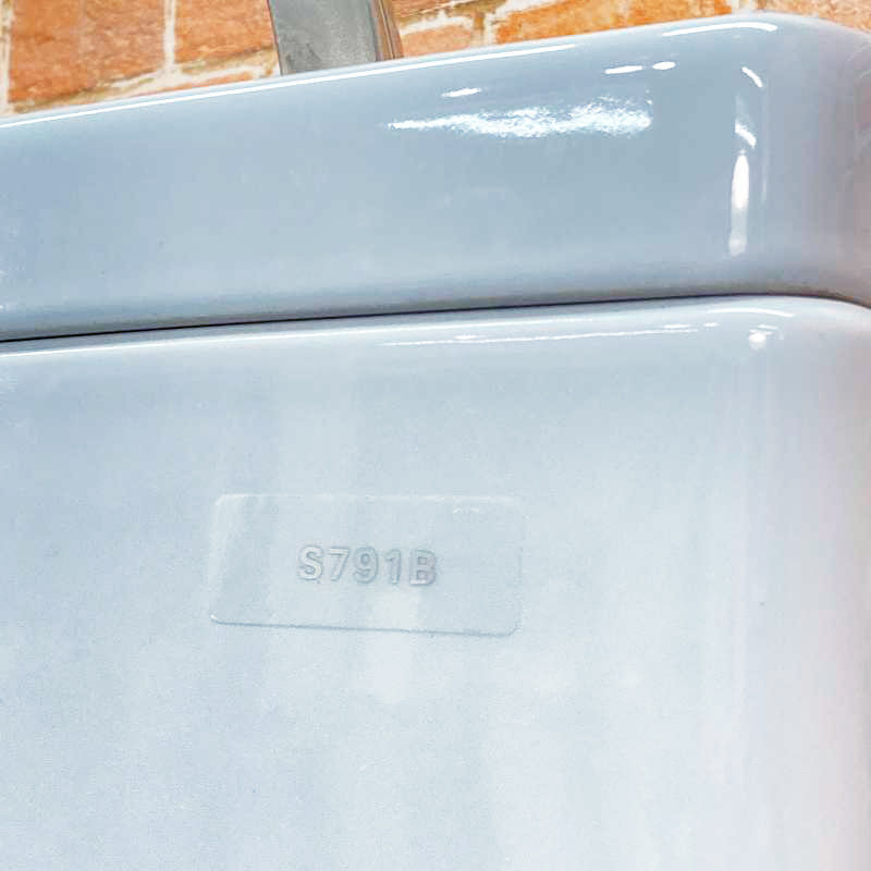  【美品】TOTO トイレ 洋式便器 (床下排水) 「C780」 排水芯200mm とタンク「S791B」のセット #SB4(ハーベストブルー) 大阪市内 76K _画像5