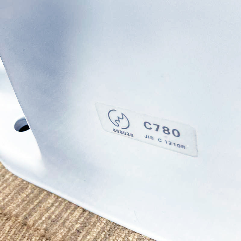  【美品】TOTO トイレ 洋式便器 (床下排水) 「C780」 排水芯200mm とタンク「S791B」のセット #SB4(ハーベストブルー) 大阪市内 76K _画像4