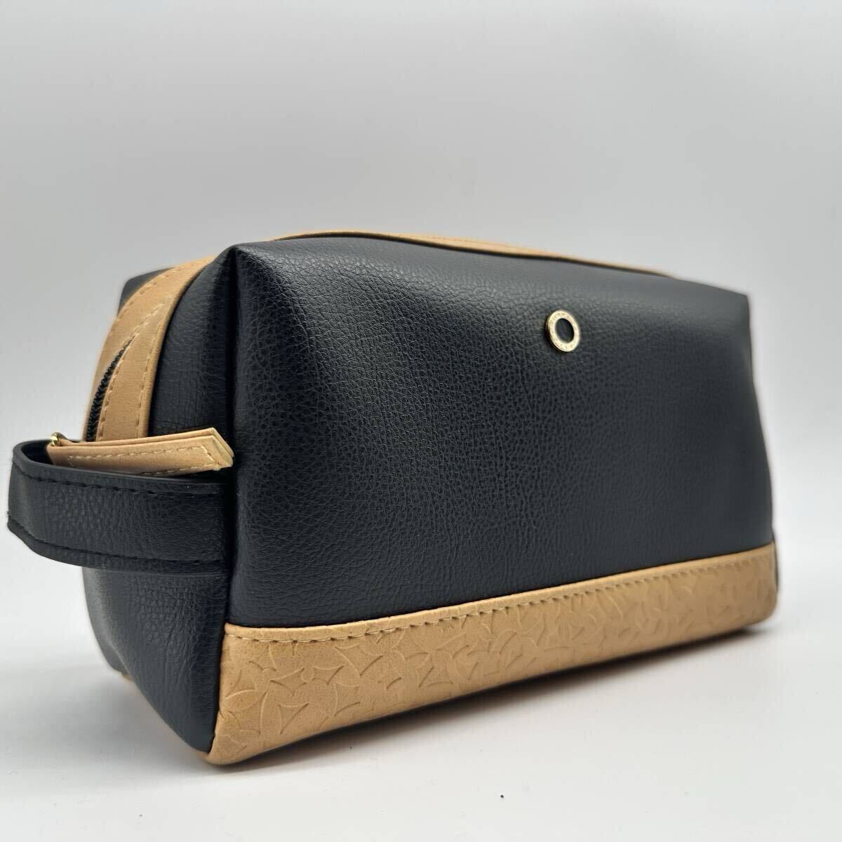 1 иен ~ новый товар не использовался BVLGARI BVLGARY ручная сумочка сцепление задний сумка Circle Logo кожа бизнес черный чёрный мужской private 