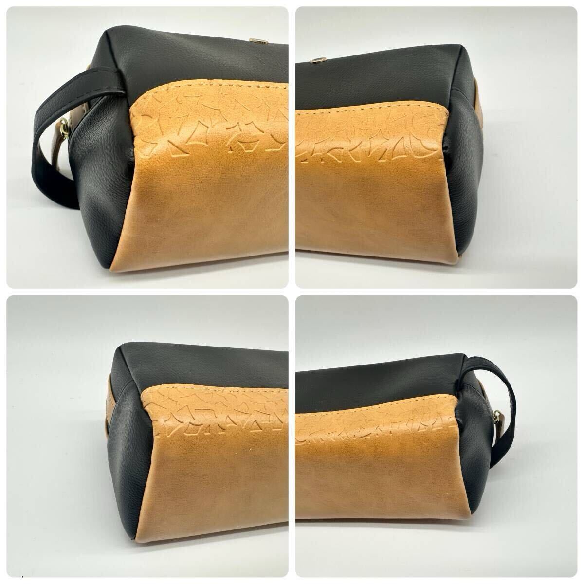 1 иен ~ новый товар не использовался BVLGARI BVLGARY ручная сумочка сцепление задний сумка Circle Logo кожа бизнес черный чёрный мужской private 