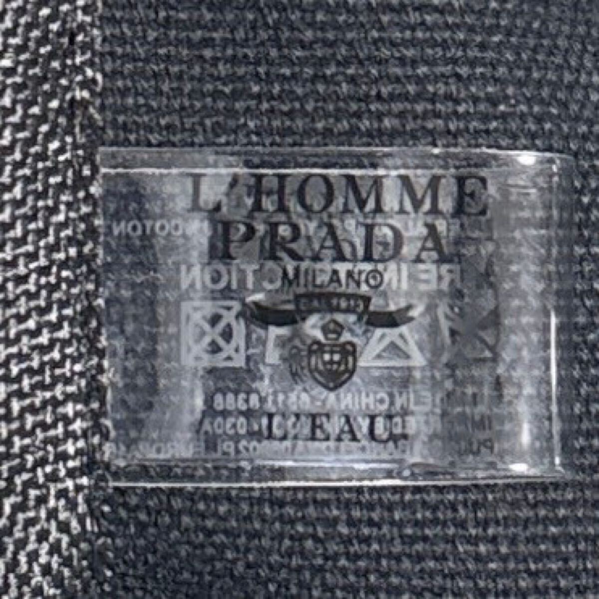 1 иен ~ новый товар не использовался PRADA Prada мужской женский большая сумка рука Cart eko Second бизнес черный парусина casual 