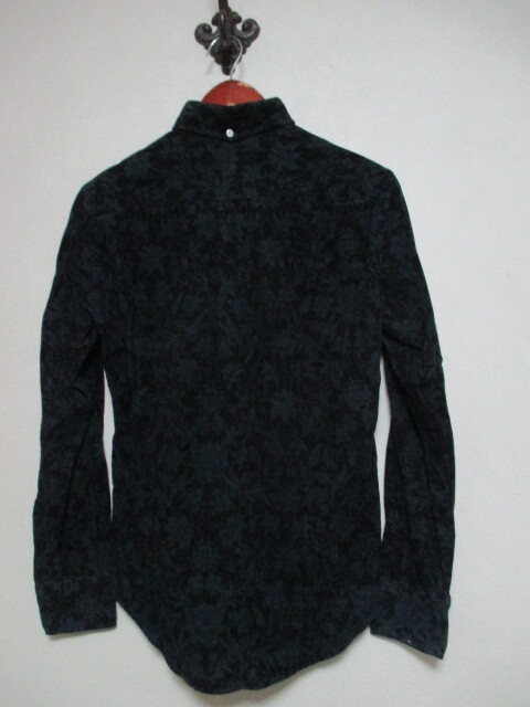 JOURNALSTANDARD relume 黒緑花柄コーデュロイシャツ（USED）102725si_画像4