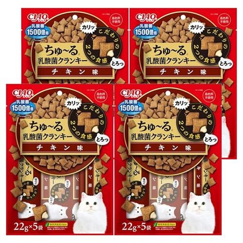 CIAO (チャオ) ちゅ~る乳酸菌クランキー チキン味 22g×5袋 4個セット チキン 猫_画像1