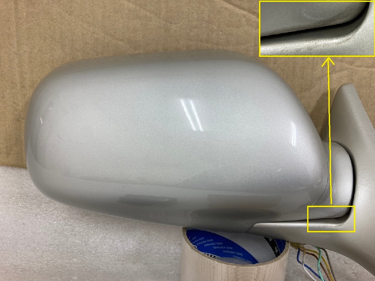 スバル インプレッサワゴン GF1 純正 右 ドアミラー サイドミラー 右側 運転席側 カプラ6ピン 792 シルバー おまけ付 作動OK 802353_画像2