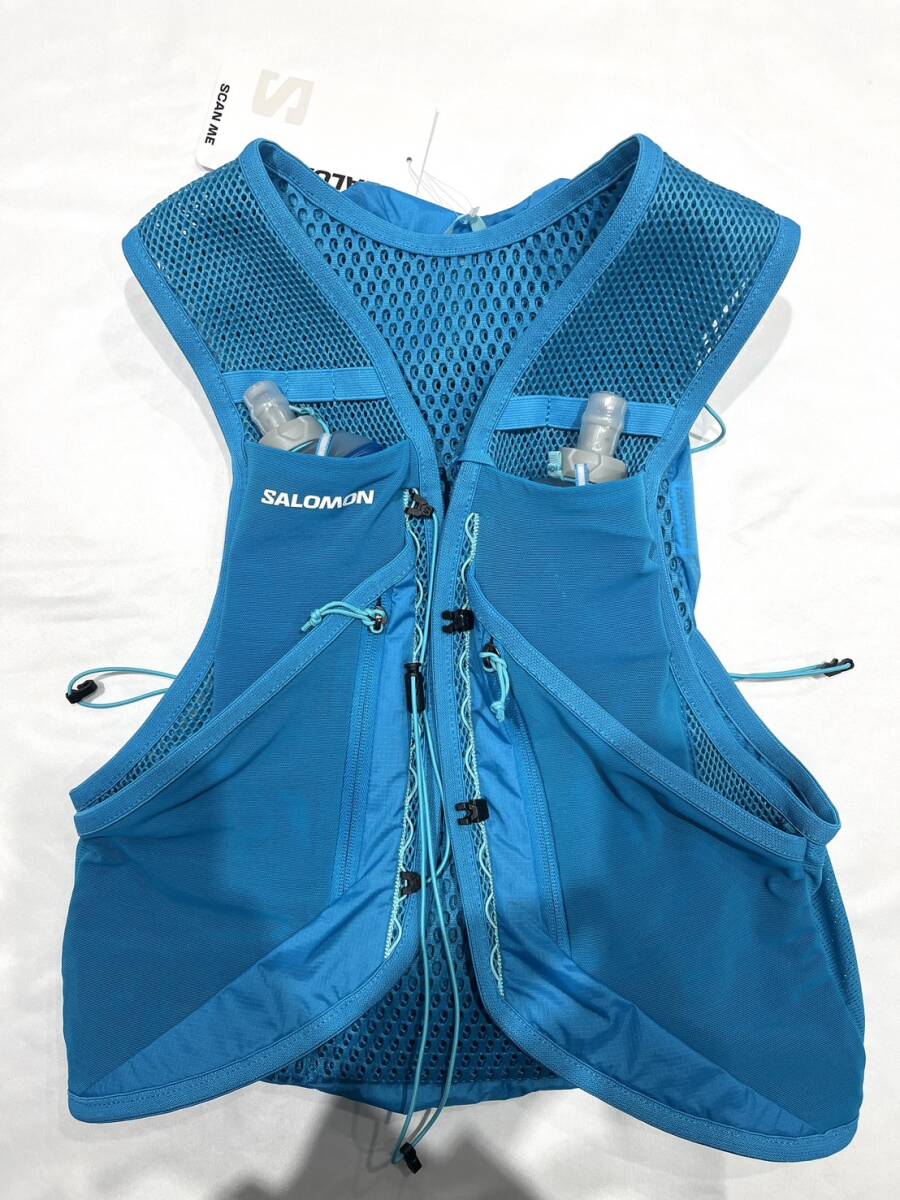 SP202【未使用品◎】サロモン ランニング バックパック ACTIVE SKIN 12 アクティブスキン ハイドレーション ベスト フラスク付 サイズL 青_画像1