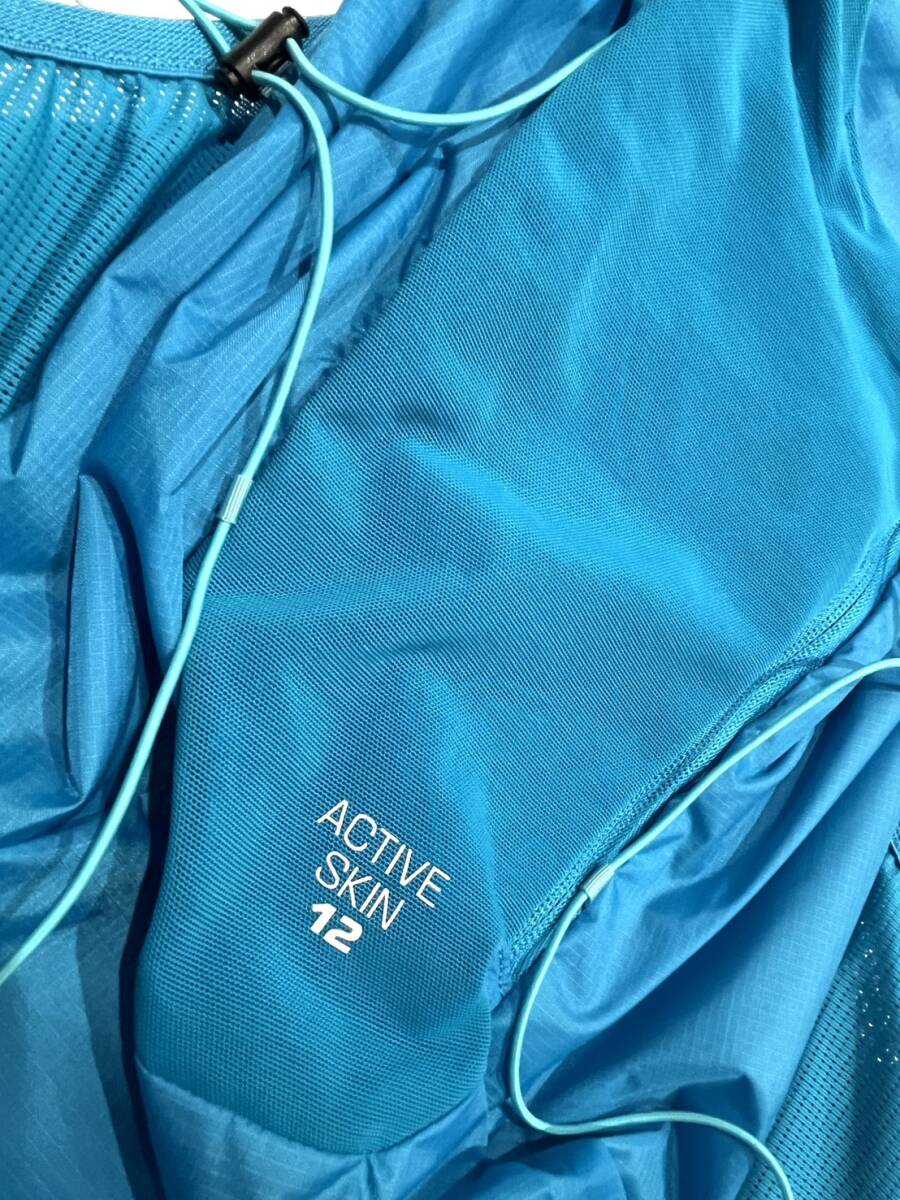 SP202【未使用品◎】サロモン ランニング バックパック ACTIVE SKIN 12 アクティブスキン ハイドレーション ベスト フラスク付 サイズL 青_画像7