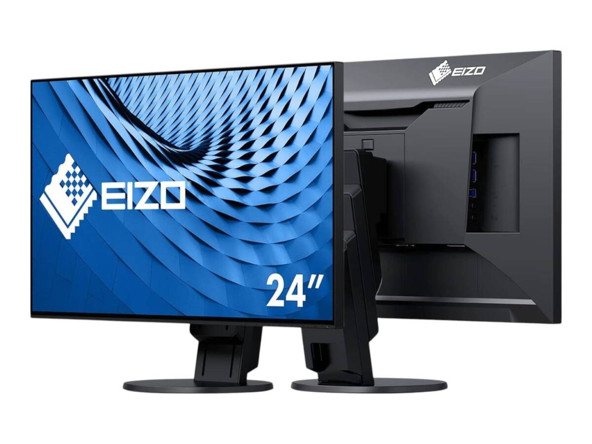 ☆未使用! EIZO FlexScan EV2451-BK 23.8型 フルHD IPS液晶モニター/DisplayPort・HDMI・DVI・VGA対応/2021年12月製_画像1