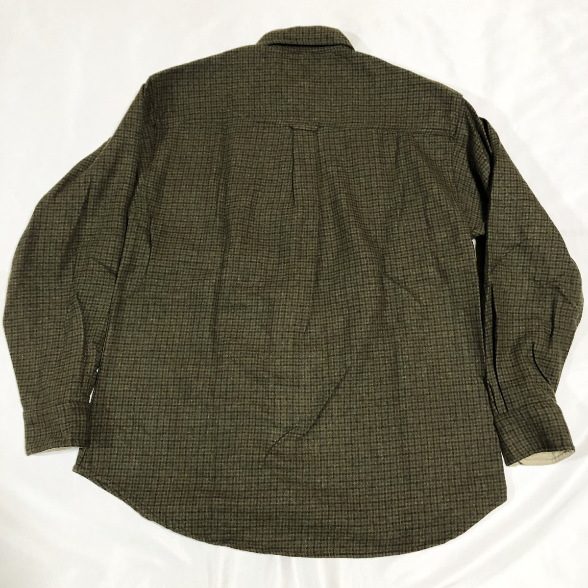 大きいサイズ WOOLRICH ウールリッチ オーバーチェック ナイロン混 ウール ボタンダウン BD ネルシャツ M グアテマラ製 メンズ_画像6