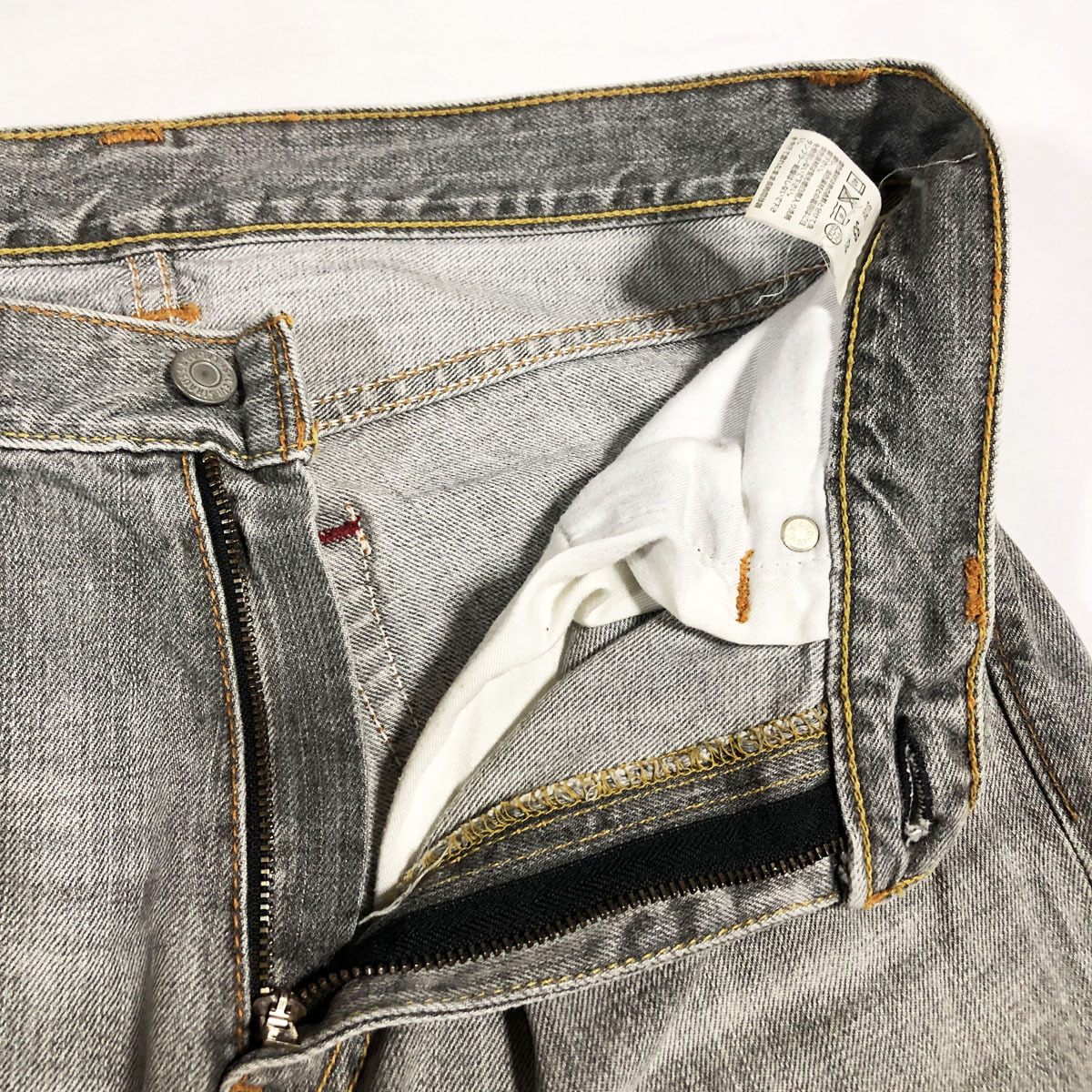 Levi's　リーバイス　702 00702-0030　革パッチ　フェード感　チェーンステッチ仕上げ　ブラックデニム　ジーンズ　33　W約84CM　2008年_画像6