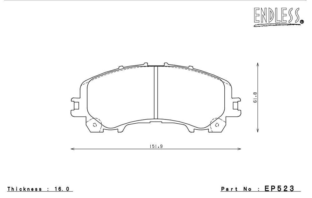 ENDLESS エンドレス ブレーキパッド SSY フロント用 フェアレディZ RZ34 R4.4～ ベースグレード/バージョンT EP523_画像2