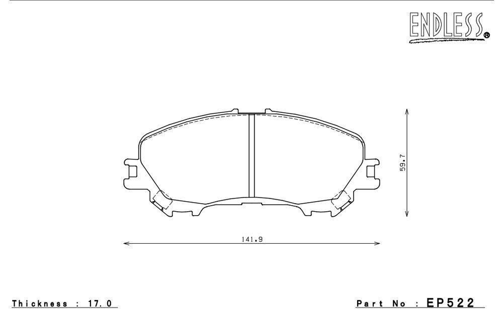 ENDLESS エンドレス ブレーキパッド SSY フロント用 エクストレイル T32 NT32 H27.8～R4.7 2列シート 電子パーキングブレーキ車 EP522_画像2
