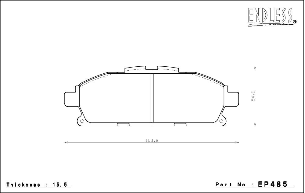 ENDLESS エンドレス ブレーキパッド SSY フロント用 エルグランド PE52 TE52 PNE52 TNE52 H22.8～ EP485_画像2