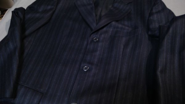 ≪Ermenegildo Zegna≫セットアップスーツ　ストライプ　 A5 上78x54 下74x40 ブラックxネイビー ストライプ (梱100)272050100a1v1636_画像3