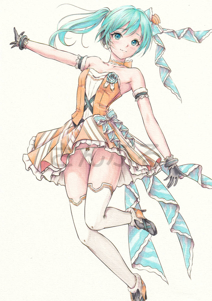  ручные иллюстрации | Hatsune Miku orange bro Sam Ver.|